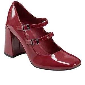 NWOT Marc Fisher Chastity Heels in Red Patent Leather 6
